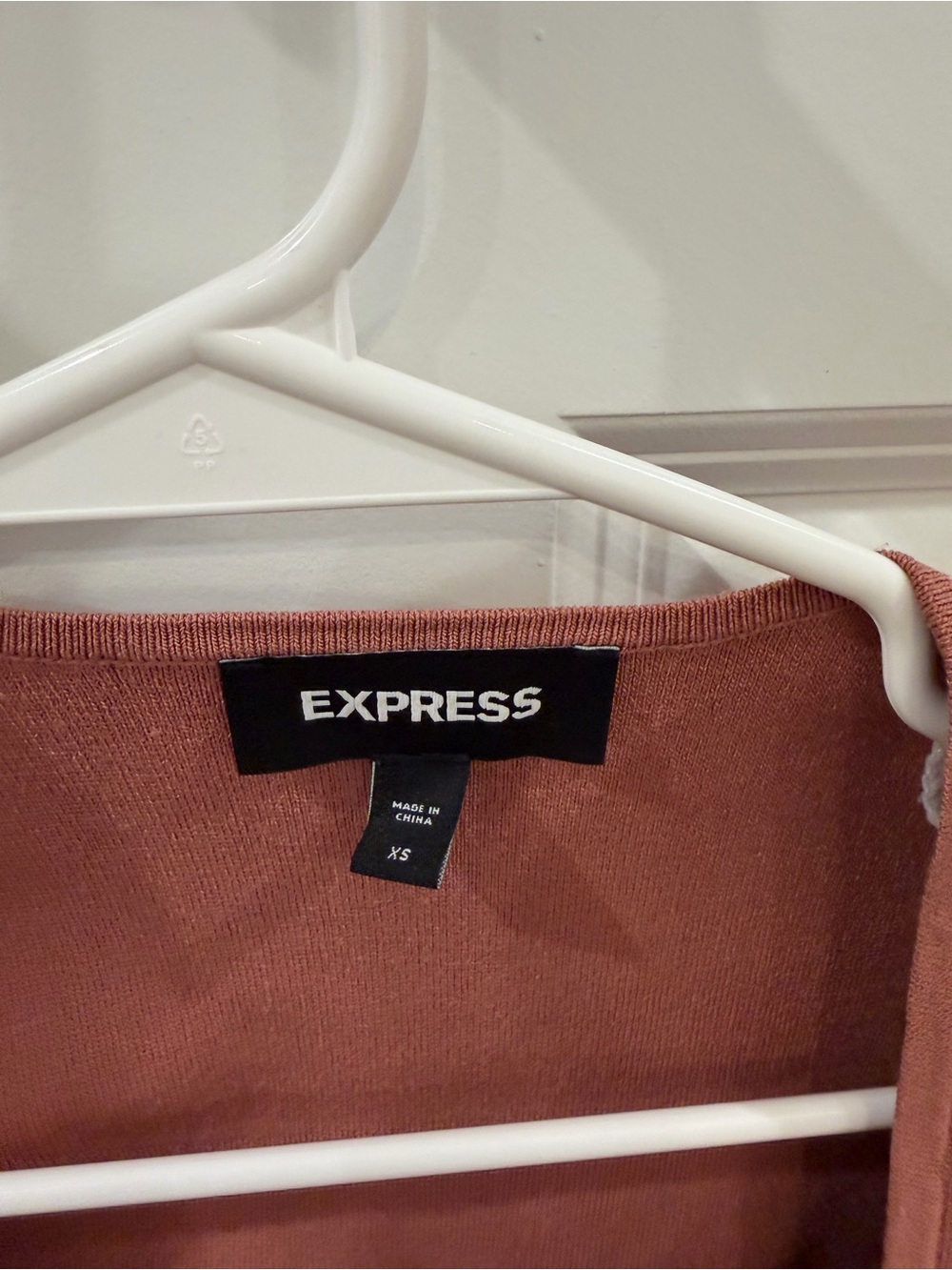 Women’s Express Square Neck Long Sleeve Ribbed Top in Rust Size XS EUC - Picture 4 of 5
